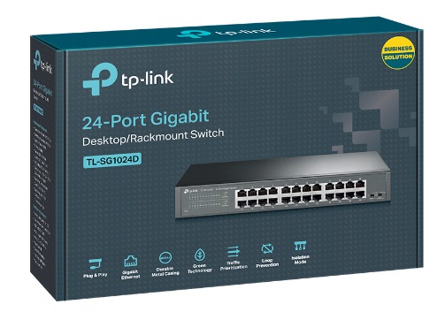 TP-Link 24port 10/100/1000Mbps LAN SMART menedzselhető rack Switch