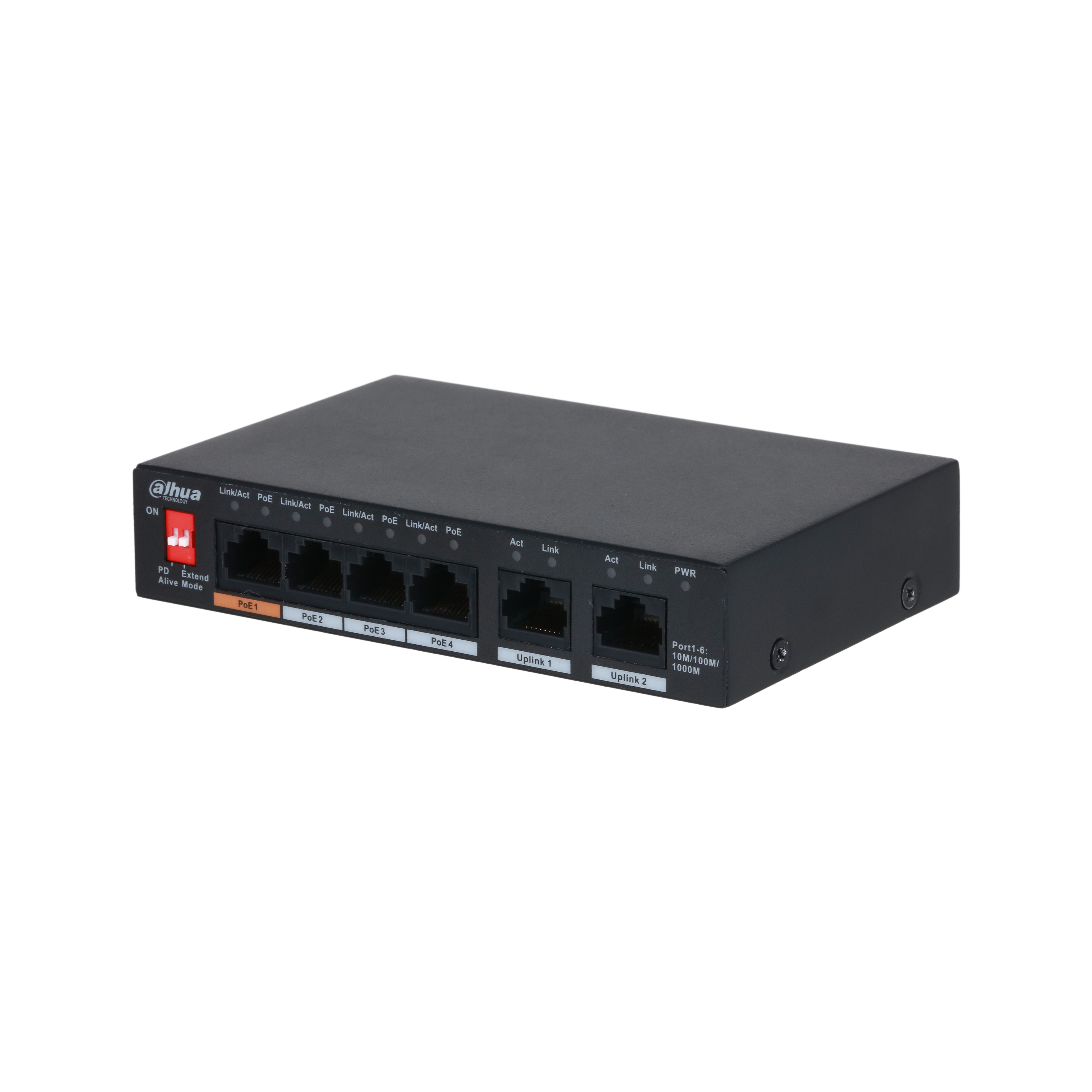 Dahua  PoE switch, beltéri, asztali, nem menedzselhető, PoE port 4 db