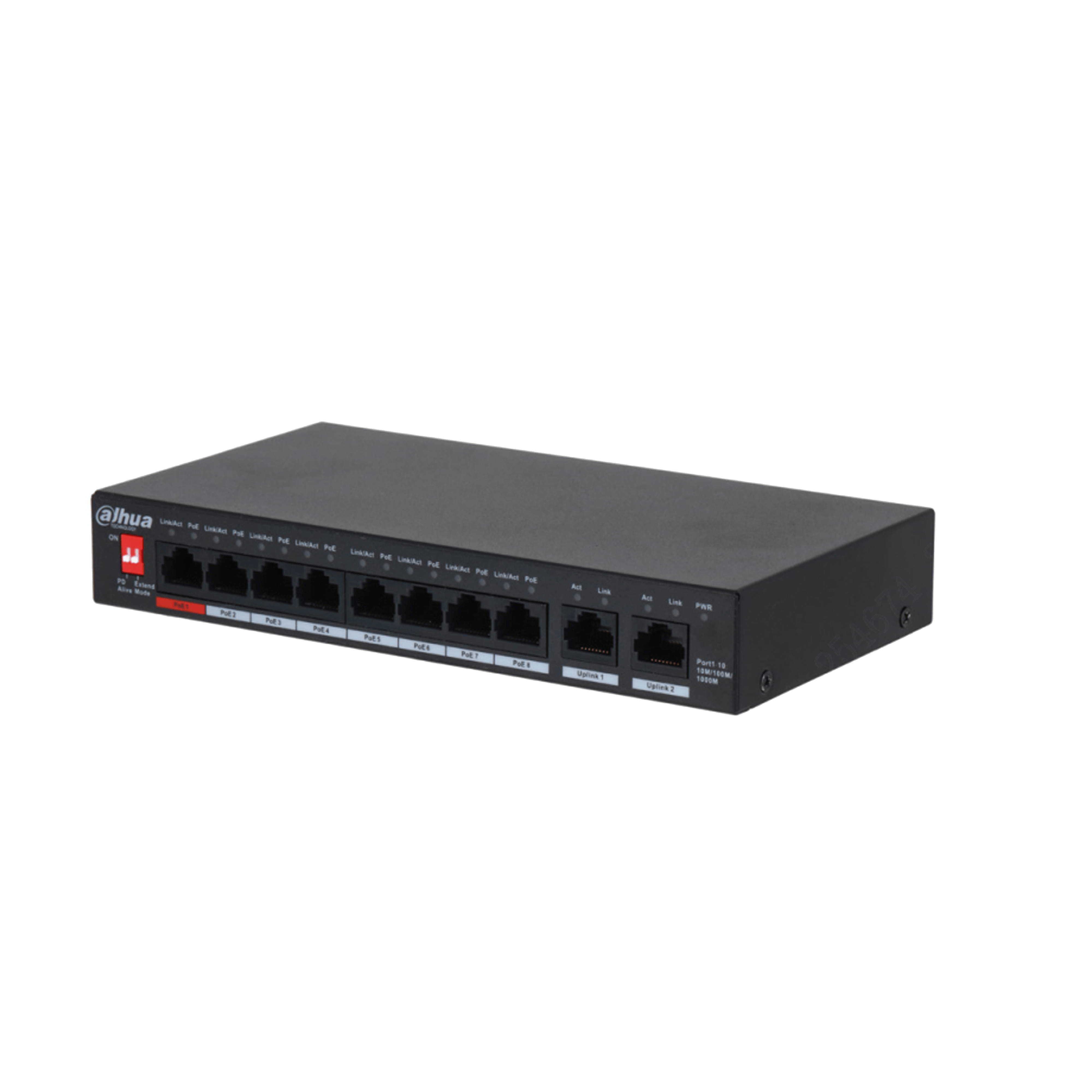 Dahua  PoE switch, beltéri, asztali, nem menedzselhető, PoE port 8 db