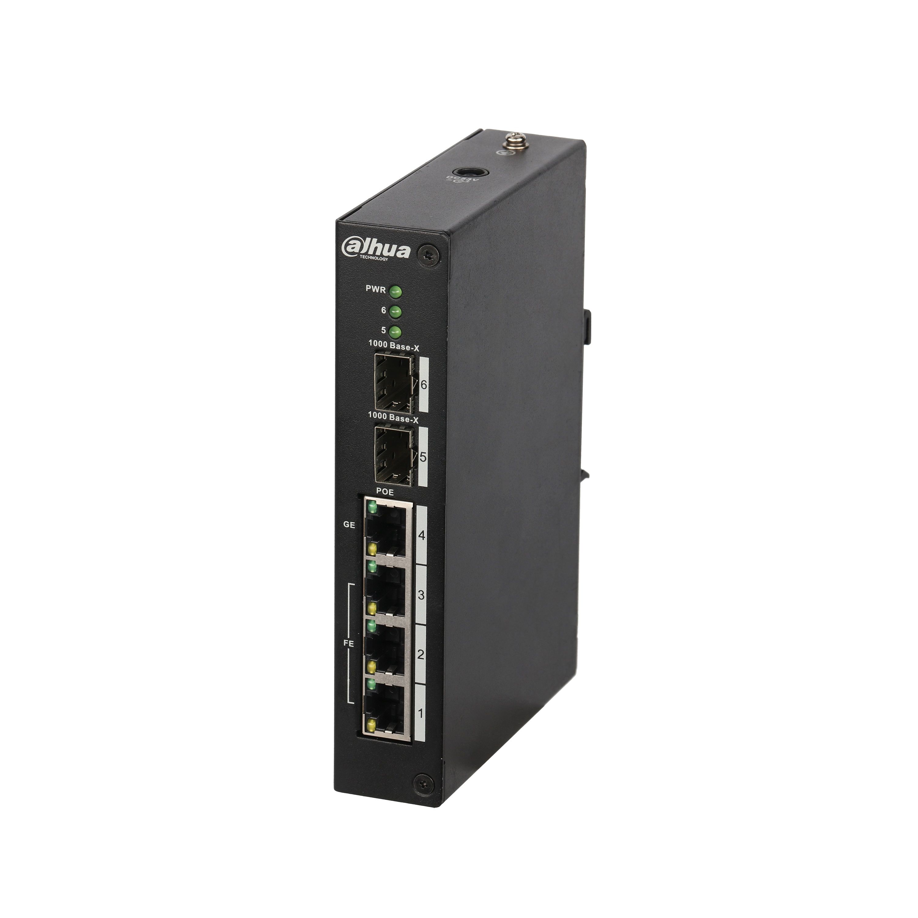 Dahua PFS4206-4P-120 PoE switch, kültéri, DIN sínre szerelhető