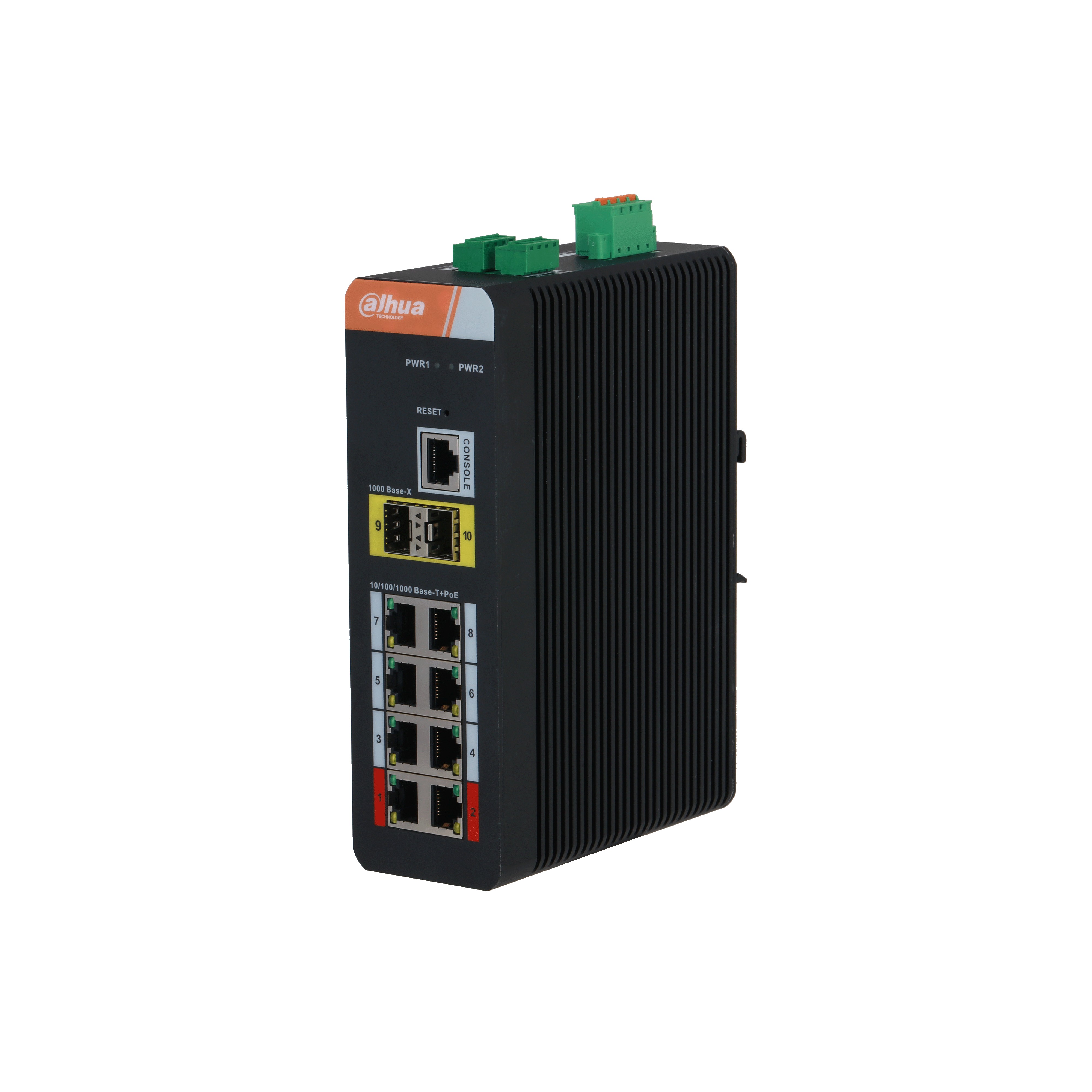 Dahua PFS4210-8GT-DP Industrial PoE switch, kültéri, DIN sínre szerelhető