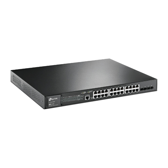 TP-Link JetStream 24xGbE PoE+ LAN 4xGbE SFP port L2+ menedzselhető Poe switch