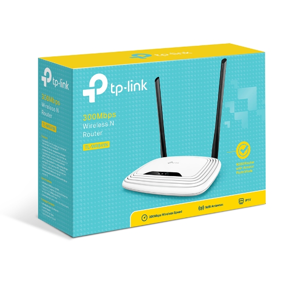 TP Link TL-WR841N  Wireless N router, 300 Mbps, Atheros, 2T2R, 2,4 GHz