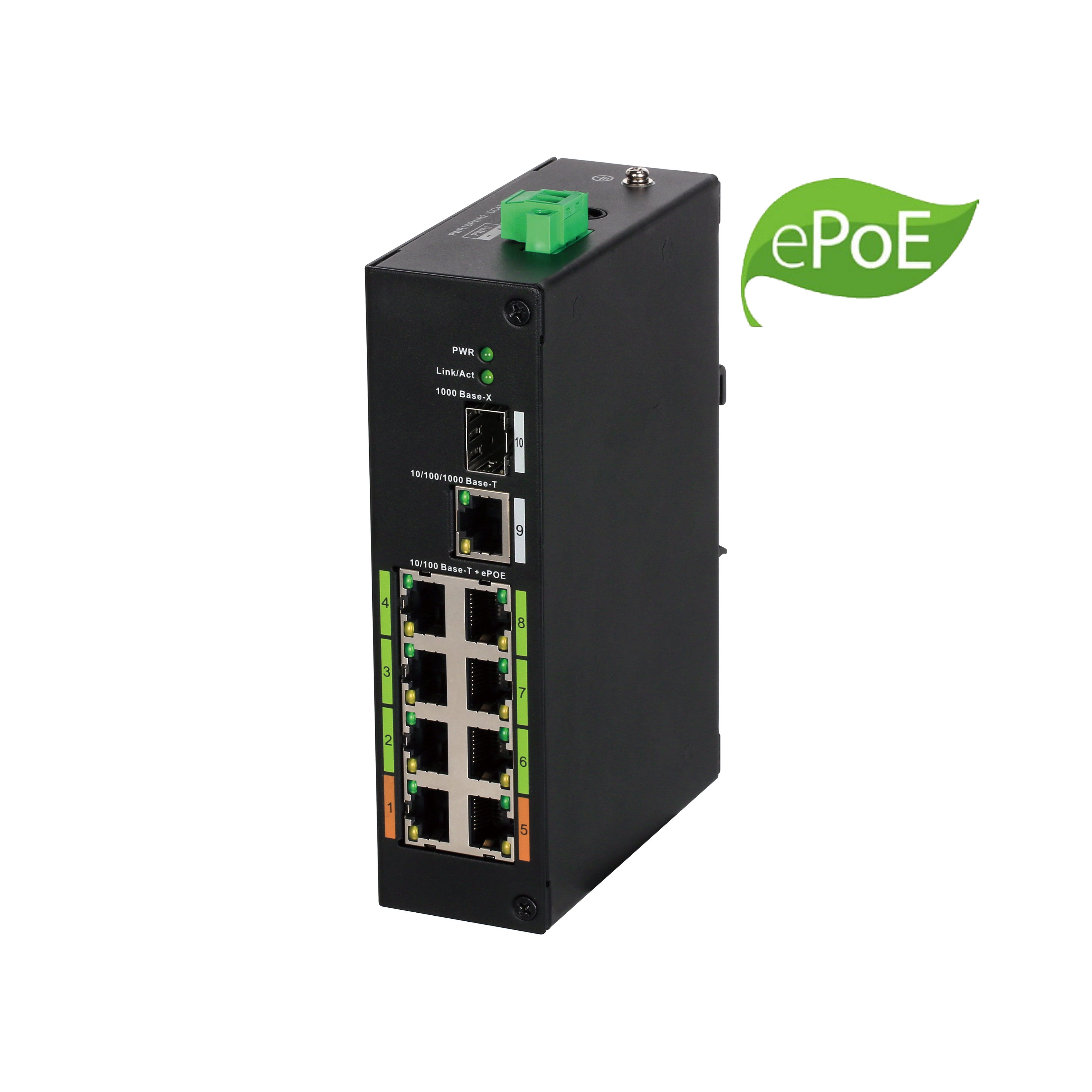 Dahua LR2110-8ET-120 ePoE switch 2 db 10/100 Mbps Hi-PoE, 6 db 10/100 Mbps P