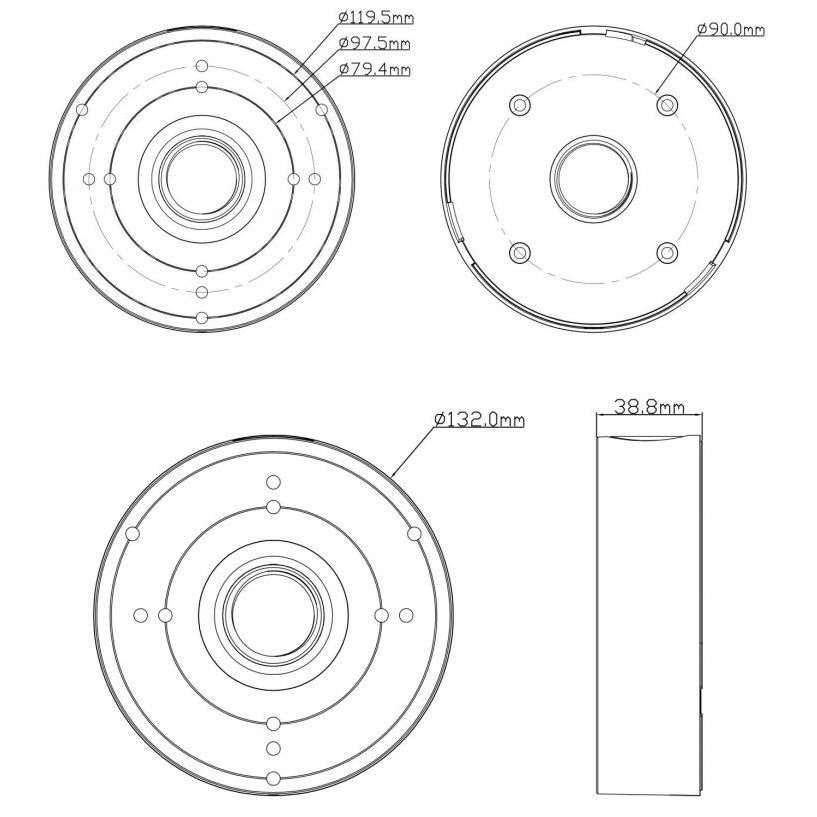 Szerelődoboz Techson Eyeball kamerákhoz