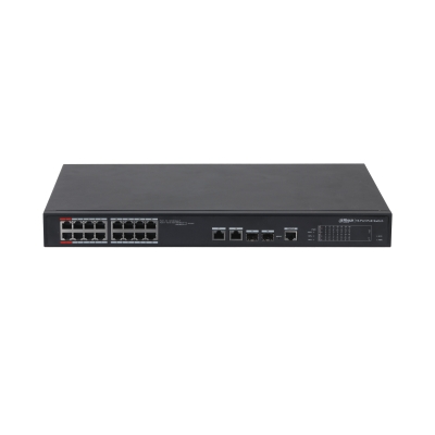 Dahua PFS4218-16ET-240-V2 2 db 10/100 Mbps Hi-PoE, 14 db 10/100 Mpbs PoE, 2