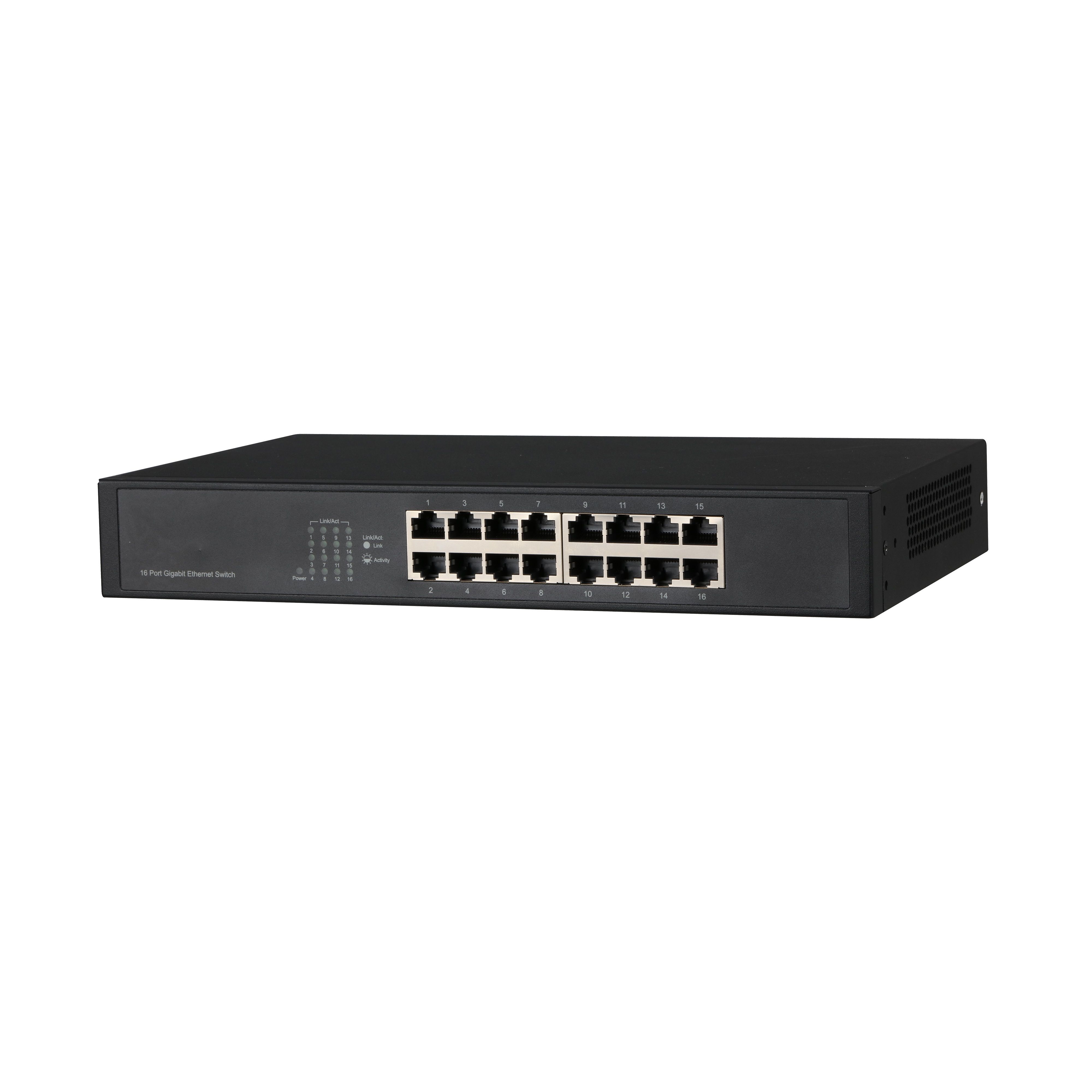 Dahua PFS3016-16GT switch, beltéri, 19" rackbe szerelhető, nem menedzselhető