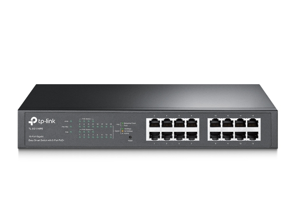 TP-Link PoE switch TL-SG1016PE, beltéri, 19" rackbe szerelhető, 802.3af/at, Easy