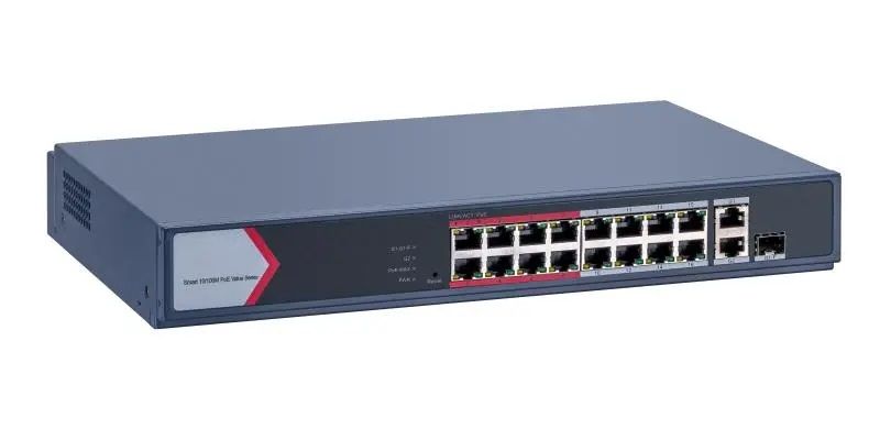 Hikvision DS-3E1318P-EI/M 18 portos  PoE switch