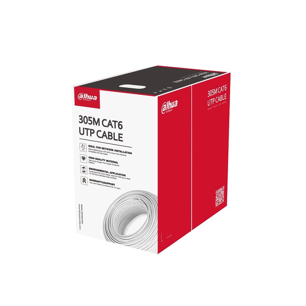 Dahua PFM920I-6UN-C Cat6 fali UTP kábel, beltéri, 4 x 2 ér, 305 m