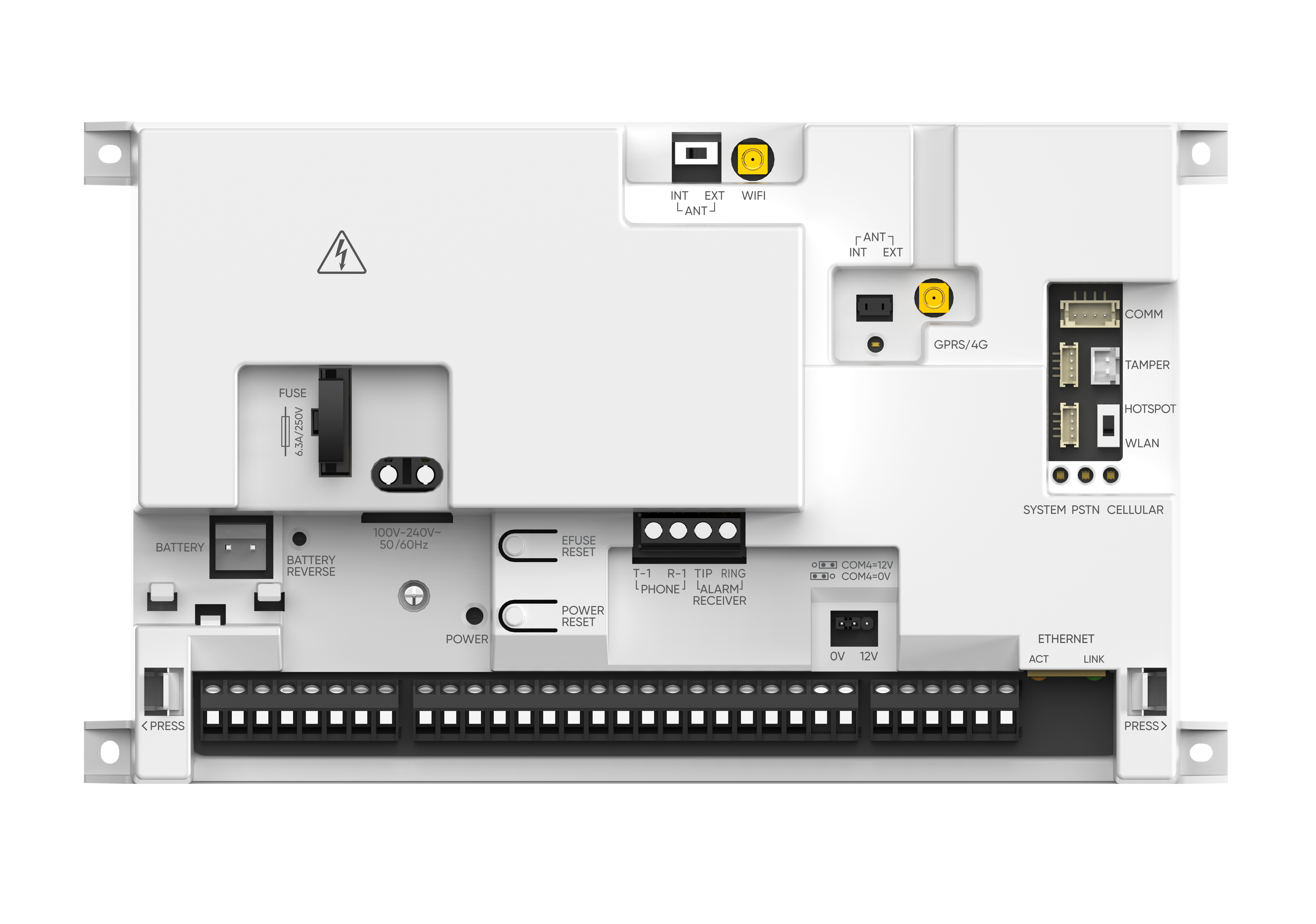 Hikvision DS-PA502-96 - 96 zónás, buszos hibrid központ