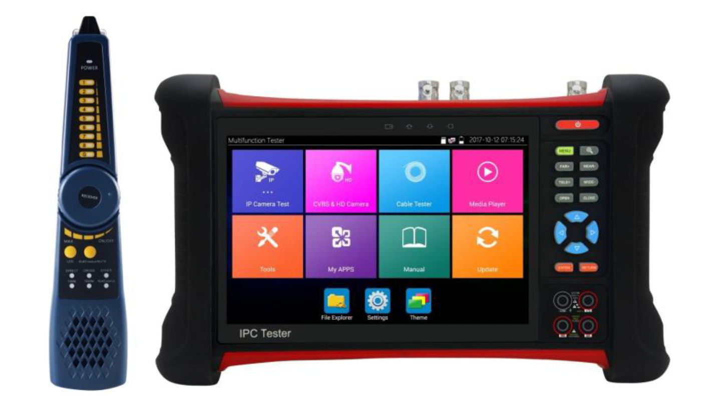 Techson IP/AHD/TVI/CVI/CVBS CCTV teszter 7.0"-os TFT-LCD kijelzővel