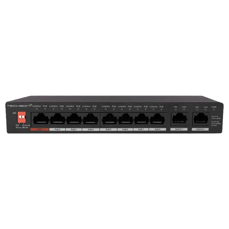 Techson TCSL AMP08 2GU 10 portos PoE switch