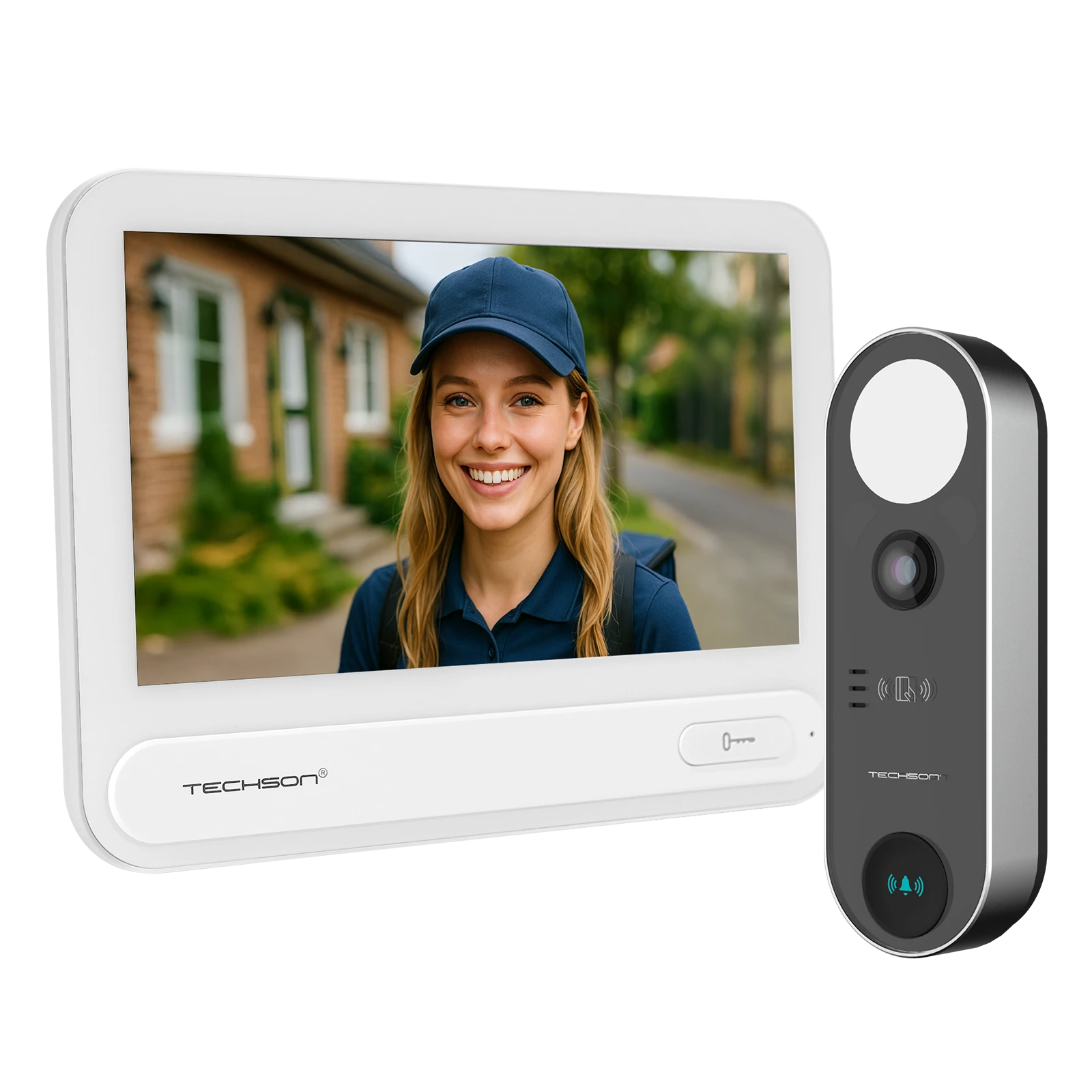 Techson TCTIS716WHITE + TCTDB102 Egylakásos Video IP kaputelefon szett