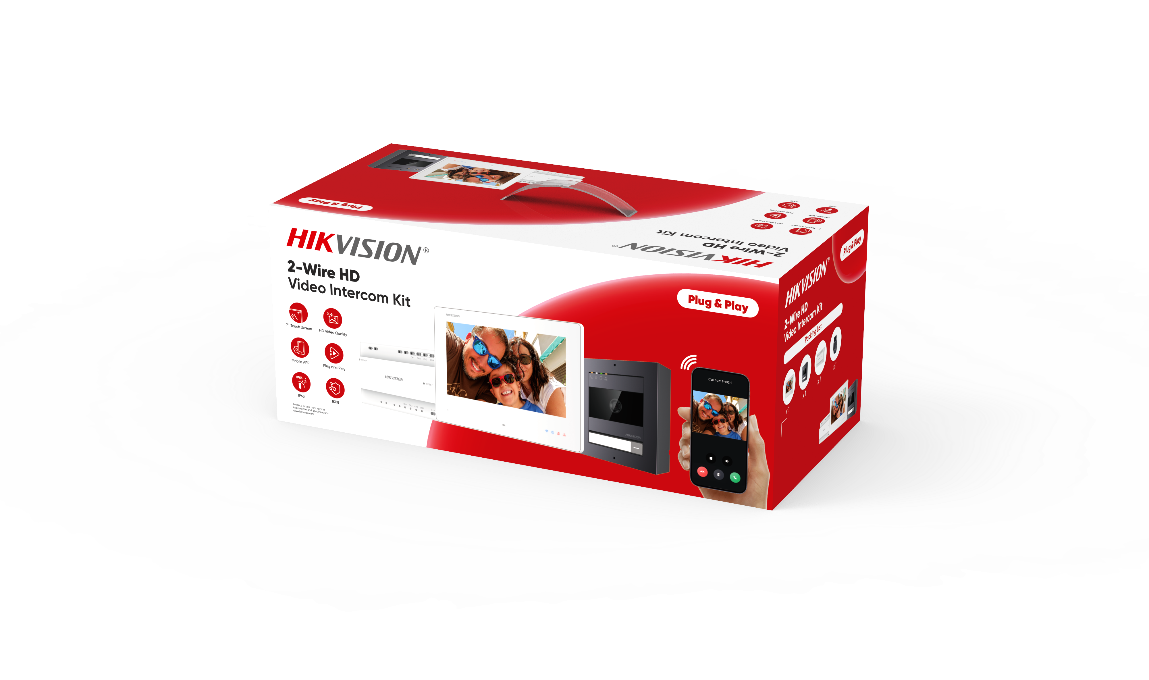 Hikvision DS-KIS704EY/Aluminum - 2-vezetékes többlakásos audio, video kaputelefo