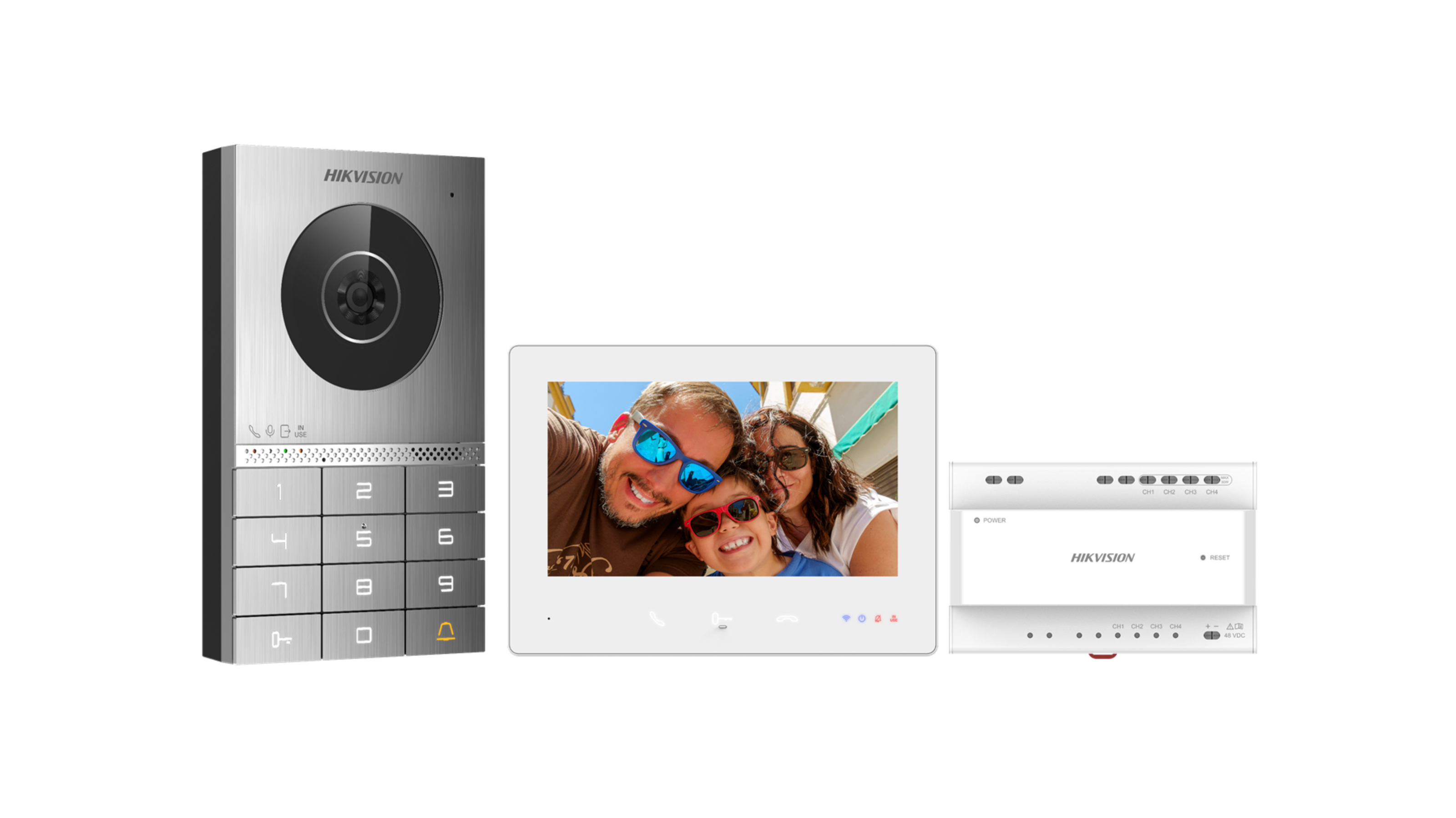 Hikvision DS-KIS706EY - 2-vezetékes többlakásos audio, video kaputelefon szett