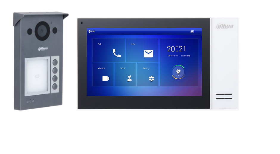 Dahua VTO3311Q-WP_VTH2421FW-P_szett Többlakásos Video IP kaputelefon szett