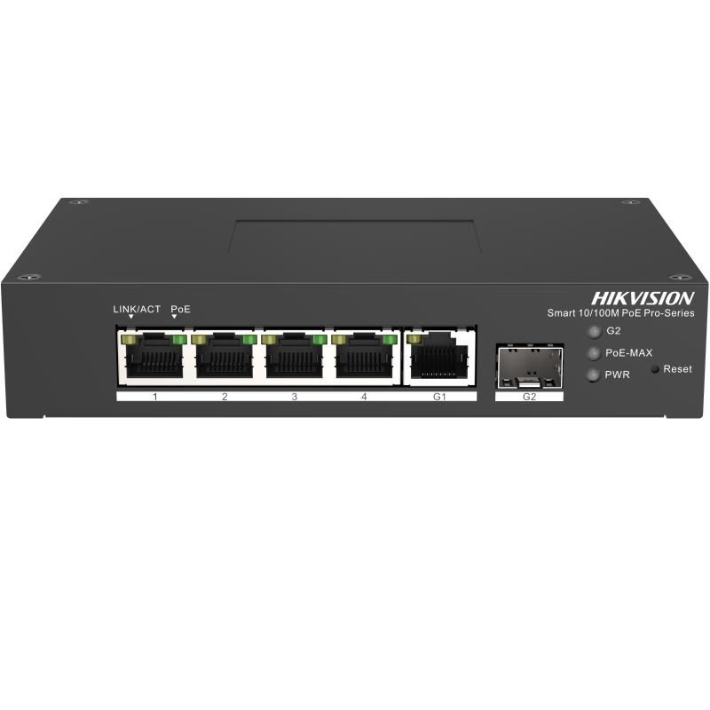 Hikvision DS-3T1306P-SI/HS ipari smart PoE switch, 6 port