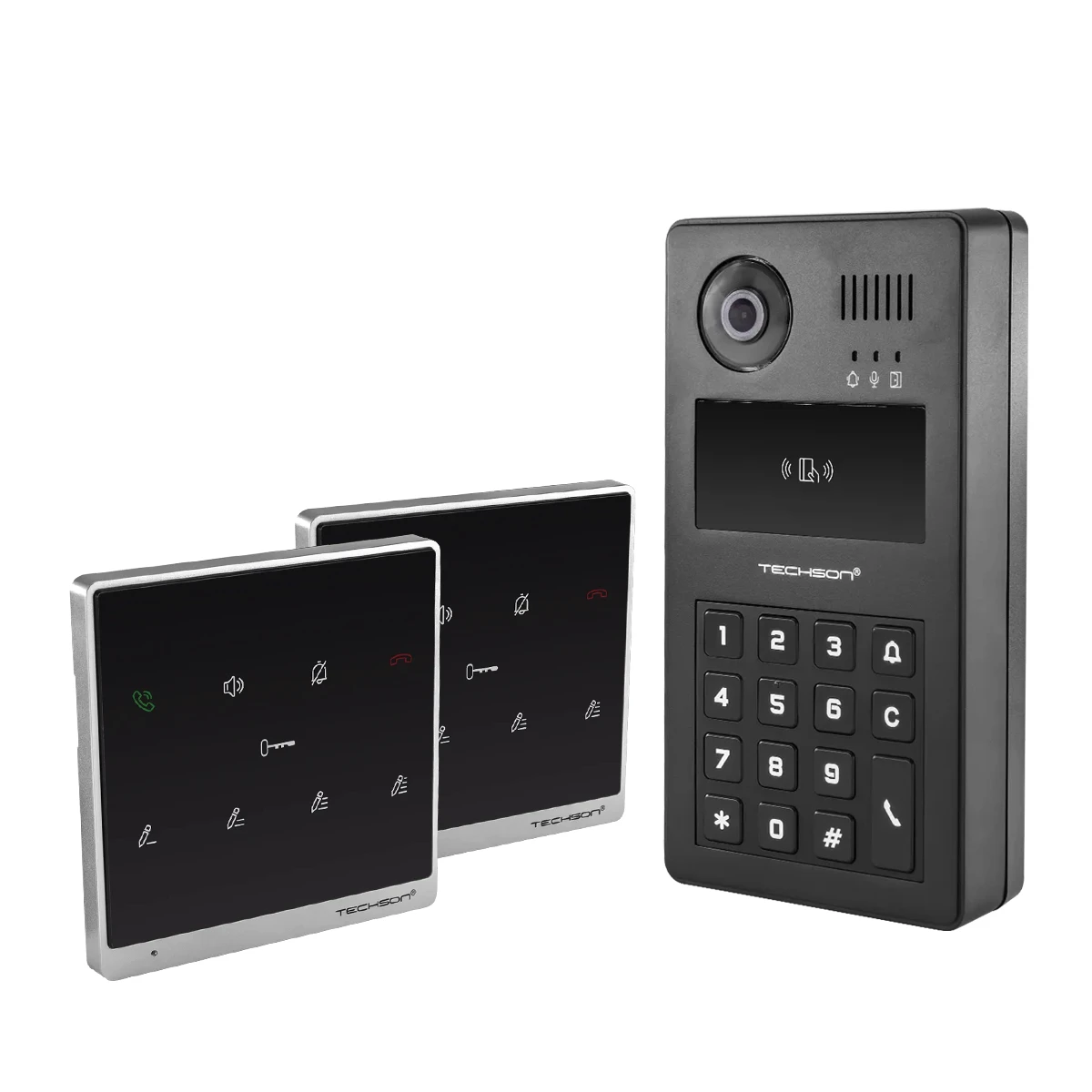 Techson TCTIS400_2db+TCTDS202BN Többlakásos Video IP kaputelefon szett