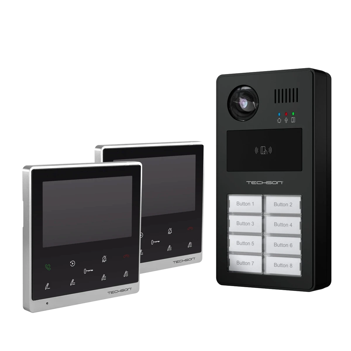 Techson TCTIS404_2db+TCTDS202 Többlakásos Video IP kaputelefon szett