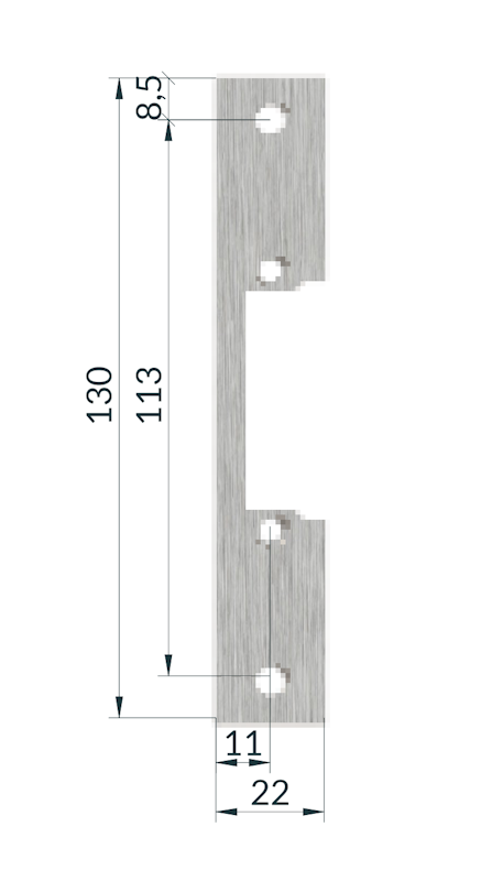 Előlap mágneszárhoz, kicsi (130mm hosszú, 22mm széles)