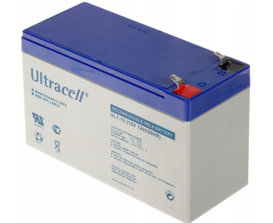 Ultracell Akkumulátor 12V 7Ah 151mm  x  65mm  x  94mm