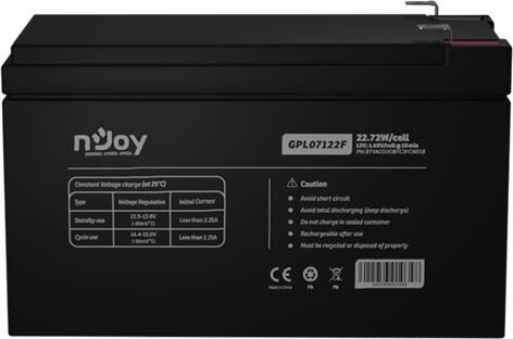 NJOY Szünetmentes Akkumulátor GPL07122F 12V/7Ah, Long-life, T2/F2, zárt