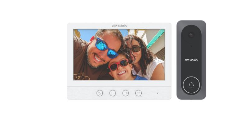 Hikvision DS-KIS212(B)(O-STD) 4 vezetékes, többlakásos audio, video kaputelefon