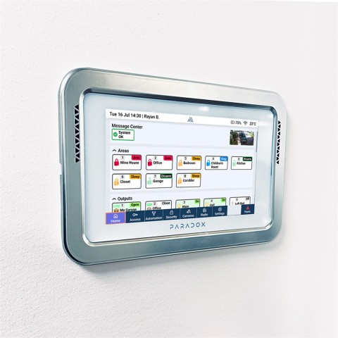 Paradox M25 K70MFPS - Ezüst előlap keret K70M-hez Érintőképernyős LCD kezelő