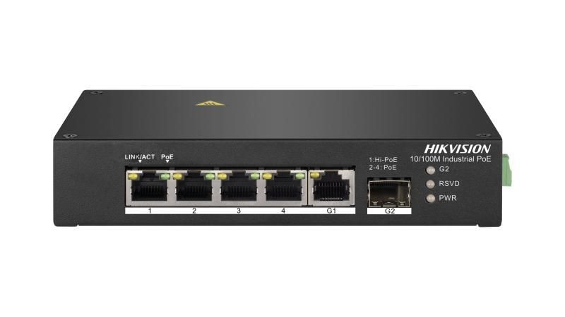 Hikvision DS-3T0306HP Ipari PoE Ethernet switch, 6 port